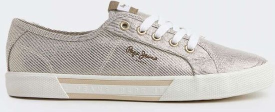Pepe Jeans Brady Party Lage Sneakers Goud EU 40 Vrouw