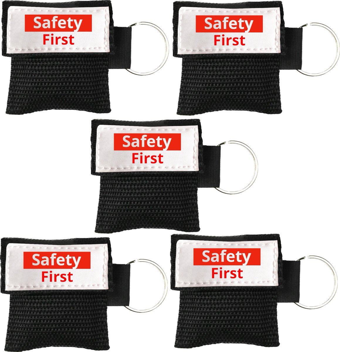 Goedkoopste 5x Kiss of Life - Beademingsmasker - Safety First - Zwart