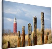 Texelphotos.nl - Foto afdruk op canvas - Texel Vuurtoren - Duin - Strand - Zee - Canvas doek – Wanddecoratie - Canvas schilderij – Natuur - Landschap - 90 x 60 cm.