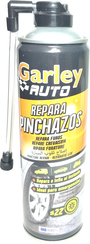 Bandenreparatie spray 500ml banden tot 22" motoren aanhanger caravan auto tijdelijke reparatie