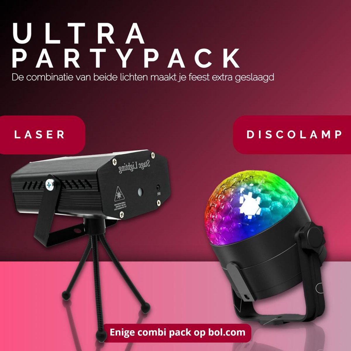 PartyPeople | Discolamp | Feest Verlichting | Partylaser | Discobal | met Afstandsbediening | Sound Activated