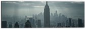 Dibond - Felle Zonnestralen op Wolkenkrabbers van New York - 60x20 cm Foto op Aluminium (Met Ophangsysteem)