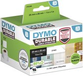 DYMO originele Duurzame LabelWriter labels | 25 mm x 25 mm | Witte Poly | 2 rollen met elk 850 labels (1700 zelfklevende etiketten) | Stevige labels voor de LabelWriter labelprinters