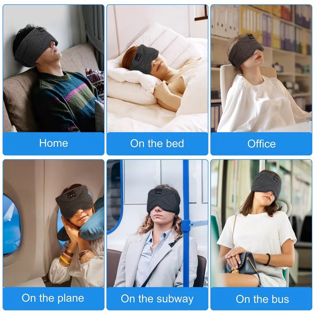 Bluetooth slaapmasker (premium) - 100% verduisterend - Ultraplatte 'spons speakers' (perfect voor zijslapers) - Koel en ademend materiaal - Volledig verstelbaar - Excellente geluidskwaliteit - Batterij: 13 uur - Antraciet (limited) — afbeelding 9