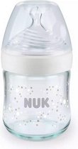 Bol.com Nuk Glazen fles Nature Sense 120 ml | siliconen speen maat S | Temperature Control | Wit 120 ml aanbieding