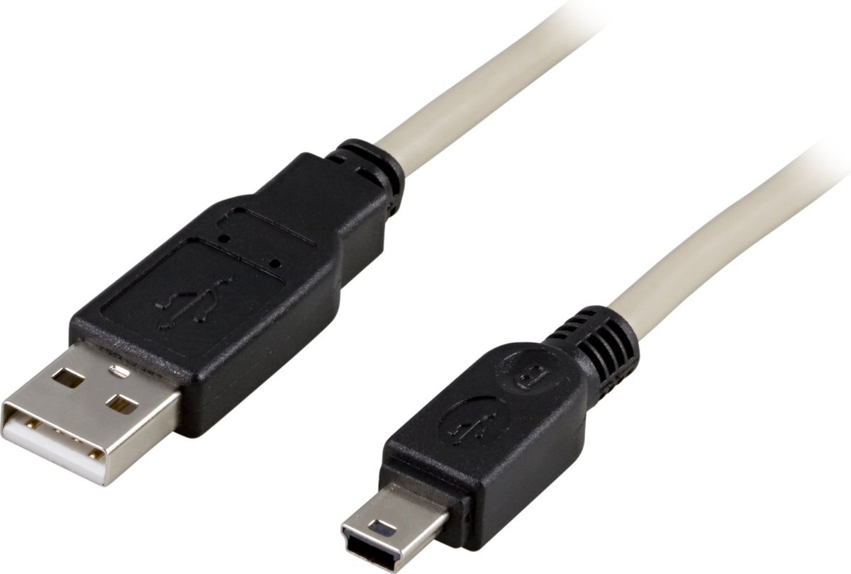 Deltaco USB 2.0 Cable A/mini B, 2m 2m USB A Mini-USB B Mannelijk Mannelijk USB-kabel