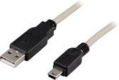 Deltaco USB 2.0 Cable A/mini B, 2m, 2 m, USB A, Mini-USB B, Mâle/Mâle