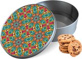 Boîte à biscuits Flora Mandala Round - Boîte de rangement 15x15x5 cm