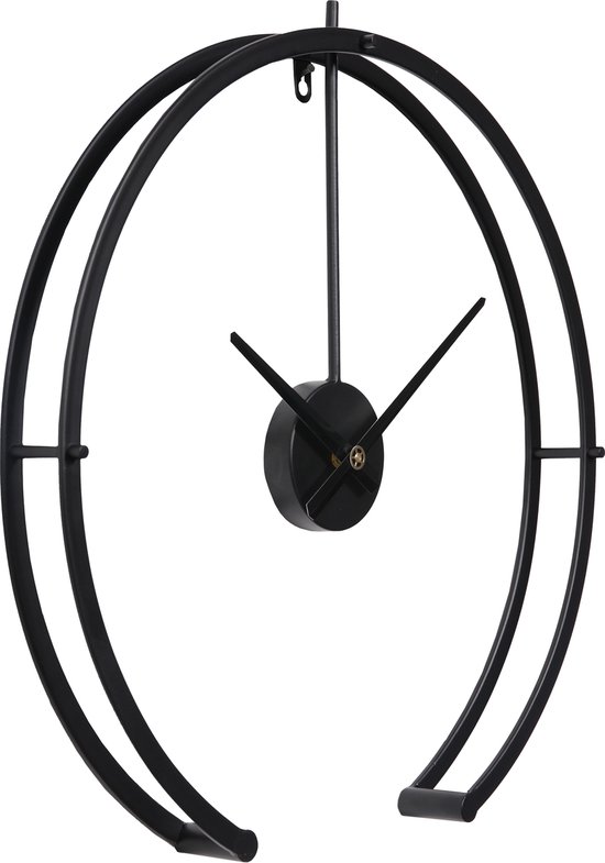 bericht heuvel kopen LW Collection Moderne zwarte wandklok 52cm - Grote industriële muurklok  zwart stil... | bol.com