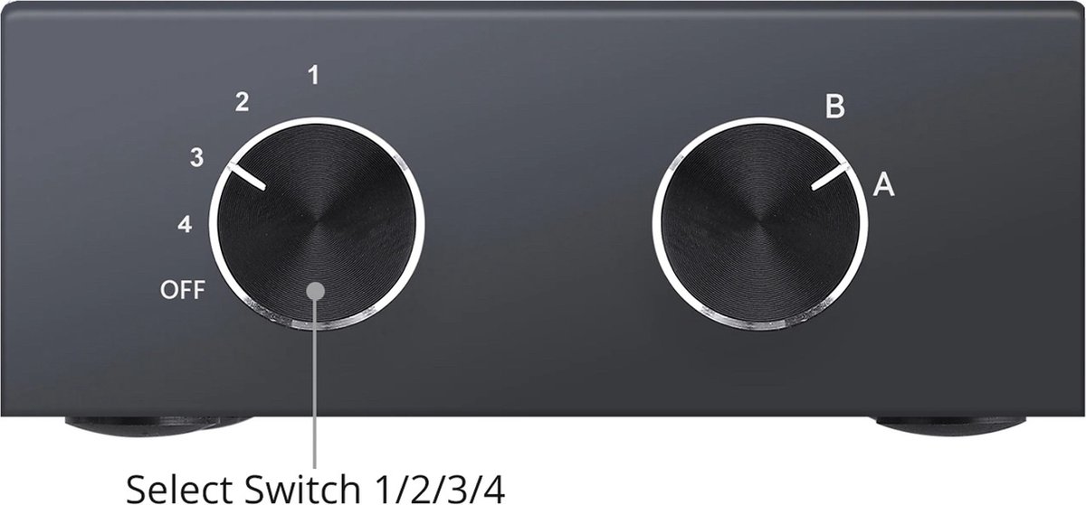 Bluetoolz® - Audio Switch - 4 voudig bi-directioneel – BT-AS 204 - zwart