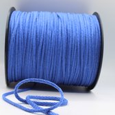 250 Meter Los Geweven KATOENEN KOORD, Dikte 5MM, Kleur BLAUW 03