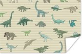 Poster kinderen - Dinosaurus - Bruin - Groen - Jongens - Meisjes - Kinderen - Wanddecoratie jongens - 30x20 cm - Poster kinderkamer - Decoratie voor kinderkamers
