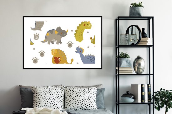 Affiche dans cadre photo enfant - Peinture pour enfants - Dinosaurus -  Enfants -... | bol