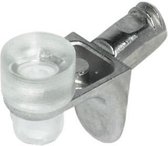 Plankdrager - Voor Glas Plaat - Incl. Transparant Voet - Boor Ø5,0mm - Verpakt Per 20 Stuks
