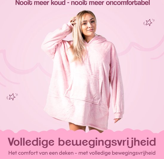 Hoodie deken - Deken met Mouwen - Blanket - Roze - JWRgoods