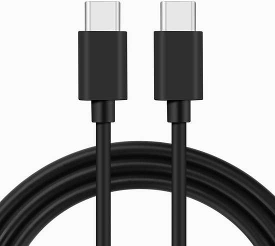 NÖRDIC USBC-321 USB-C naar USB-C kabel - USB 2.0 - 2,4A - 480Mbps - 12W - 2m - Zwart