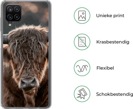 Coque Samsung Galaxy A12 - Scottish Highlander - Fourrure - Portrait - Siliconen