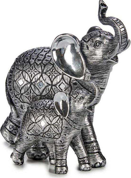 Decoratieve figuren Olifant Zilverkleurig 21,5 x 20,5 x 11 cm