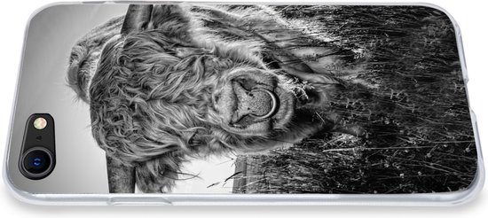 Coque iPhone 7 - Highlander écossais - Zwart - Wit - Siliconen