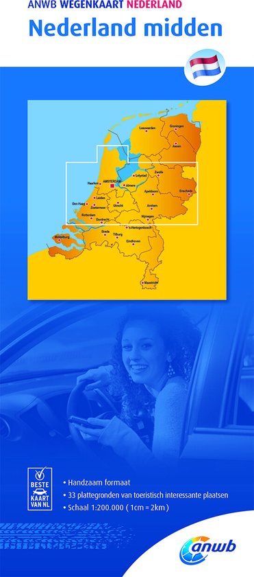 ANWB wegenkaart - Nederland midden 1:200000 - cover