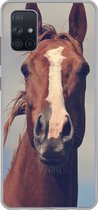 Telefoonhoesje Geschikt voor Samsung Galaxy A71 hoesje - Paard - Wolken - Portret - Siliconen Telefoonhoesje