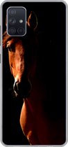 Telefoonhoesje Geschikt voor Samsung Galaxy A71 hoesje - Paard - Licht - Portret - Siliconen Telefoonhoesje