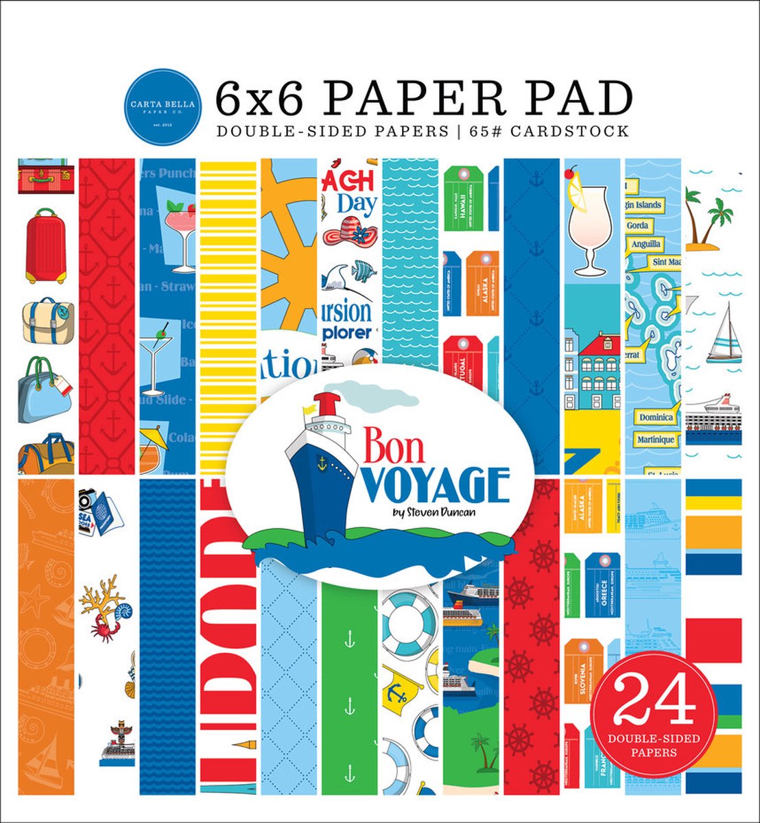 Carta Bella - Bon Voyage 6x6 Inch Paper Pad (CBBV161023)