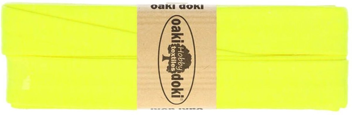 Oaki Doki tricot de luxe biaisband neon geel 954