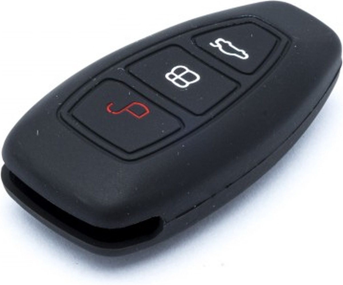Zwart siliconen sleutelhoes - Autosleutel beschermhoes - Geschikt voor Ford