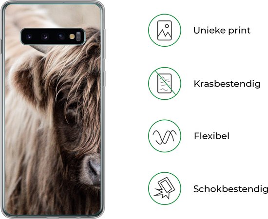 Coque Samsung Galaxy S10 - Scottish Highlander - Vache - Fourrure - Siliconen