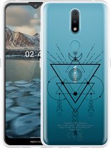Nokia 2.4 Hoesje Abstract Moon Black - Designed by Cazy