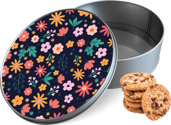 Pot à biscuits Always Have Flowers Round - Boîte de rangement 15x15x5 cm