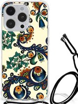 Telefoontas Geschikt voor iPhone 14 Pro Shockproof Case met doorzichtige rand Barok Flower