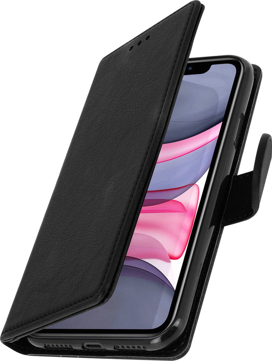 Avizar Étui pour Geschikt voor Apple iPhone 11 Housse Intégrale Porte-cartes Fonction Support, Zwart