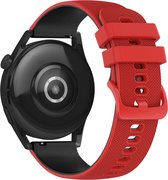 Bandje Geschikt voor Huawei Watch GT3 46mm Bicolor getextureerd siliconen Rood/Zwart