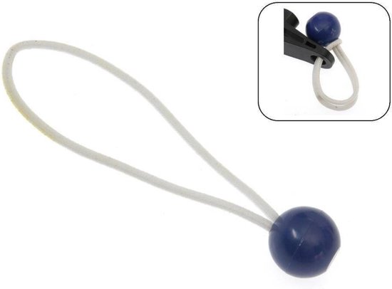 Elastiek met bal blauw - 12 delig - Spanelastiek - 15cm - Benson van Benson — afbeelding 5