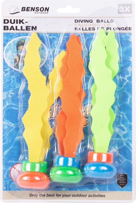 Set de 3x algues en plastique colorées - speelgoed de piscine - Jouets aquatiques - Jouets de plongée