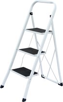 Escabeau pliable Benson 3 marches - Antidérapant - Blanc