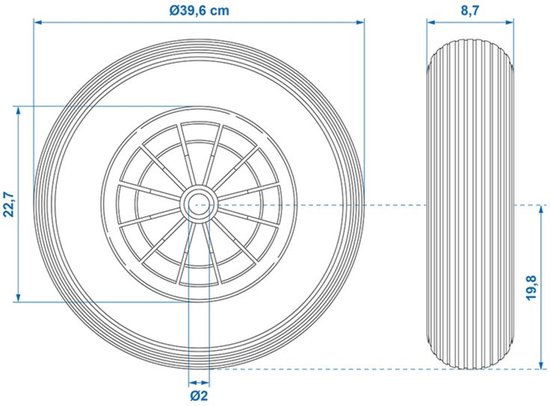 ProPlus Kruiwagenwiel - Lekvrije PU band - Kunststof velg - Ø 396 x 87 mm - Groen/Zwart van ProPlus — afbeelding 2