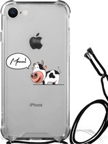 Silicone Back Case Geschikt voor iPhone SE 2022 | 2020 | 8 | 7 Telefoonhoesje met doorzichtige rand Cow
