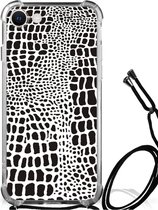 Back Cover Siliconen Hoesje iPhone SE 2022 | 2020 | 8 | 7 GSM Hoesje met doorzichtige rand Slangenprint