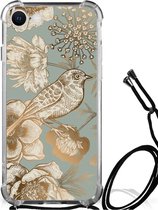 Case Geschikt voor iPhone SE 2022 | 2020 | 8 | 7 Vintage Bird Flowers