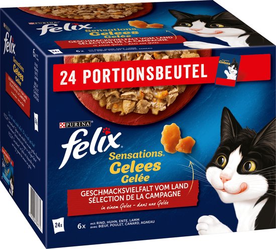 Felix Every Day Fête Farm Sélection en gelée - nourriture humide pour chat  - 44 x 85g