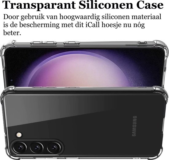 Coque Samsung Galaxy S23 Plus - Protecteur d'écran FullGuard & Protecteur d'écran pour objectif d'appareil photo - Coque arrière ShockGuard Transparent