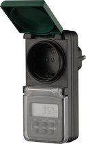 Horloge numérique Benson - pour l'extérieur - 230 volts - étanche aux éclaboussures - Zwart