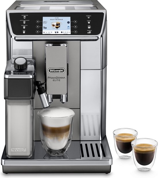 De'Longhi PrimaDonna Elite ECAM650.55.MS - Volautomatische Espressomachine - Zilver/Zwart
