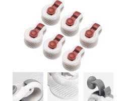 Stevige Dekbed clips - Dekbedclips - Dekbed Knijpers - Clip Dekbedovertrek - 6 stuks - Wit / Rood
