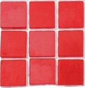 63x stuks mozaieken maken steentjes/tegels kleur rood met formaat 10 x 10 x 2 mm