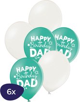 Happy Birthday Dad Ballonnen - Bedrukte Ballonnen - Groen - 6 Stuks