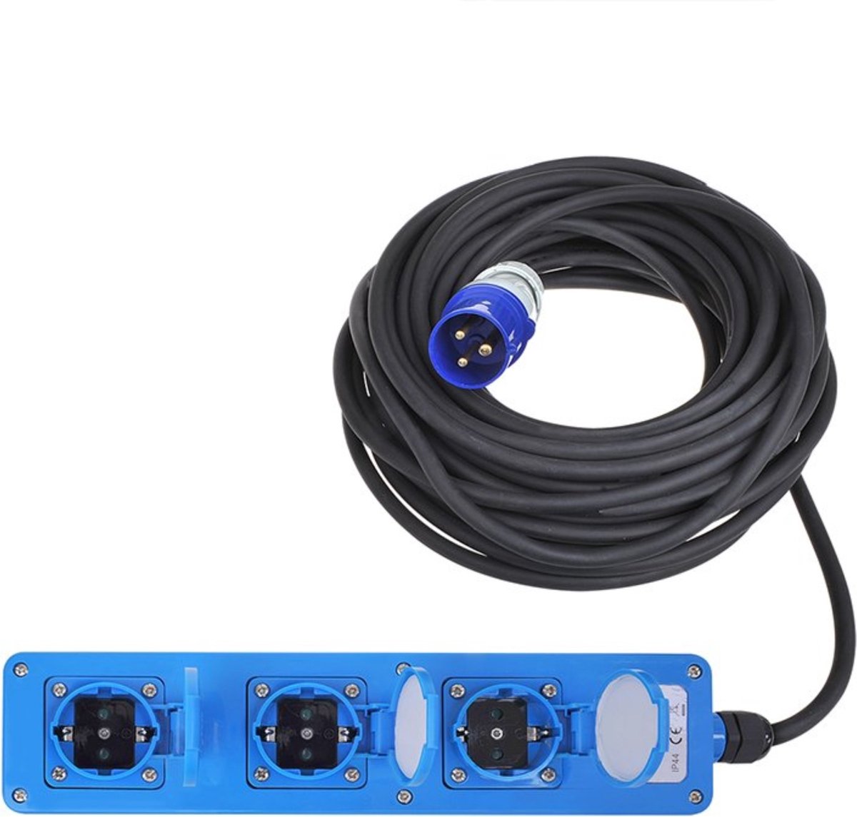 ProPlus Stekkerdoos - 3 - weg Schuko - 5 meter - IP44 - Neopreen kabel — afbeelding 2